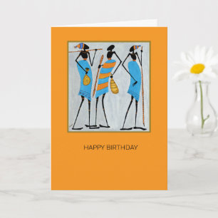 Carte Massai Warriors, Kenya, Anniversaire de l'art afri