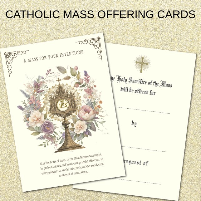 Carte Masse Offrir Floral Divine Loue l'Eucharistie (Créateur téléchargé)