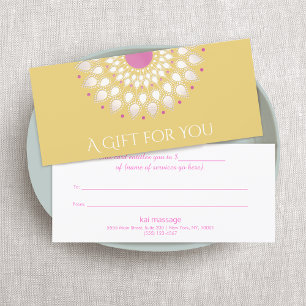 Carte Massothérapie Certificat cadeau Lotus Flower