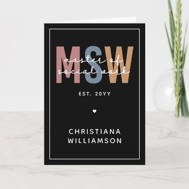 Carte Master en travail social en MSW (Devant)