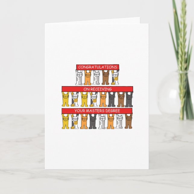 Carte Masters Degree Félicitations Cartoon Cats (Devant)