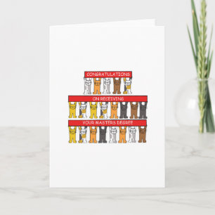 Carte Masters Degree Félicitations Cartoon Cats