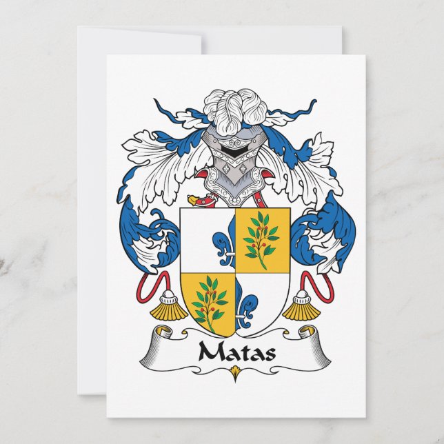 Carte Matas Family Crest (Devant)