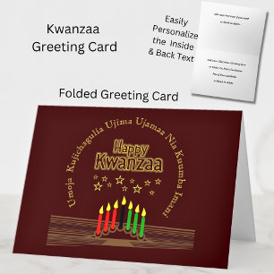 Carte Matching Happy Kwanzaa Seven Principles Greeting