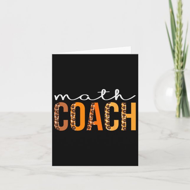Carte Math Coach Leopard Squad mignon Automne Thanksgi (Devant)