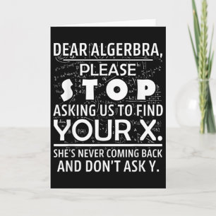 Carte Math drôle pour les amateurs de maths Nerd Nerdy H