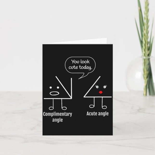 Carte Math Teacher Tee - Complimentary Acute Angle  (Devant)
