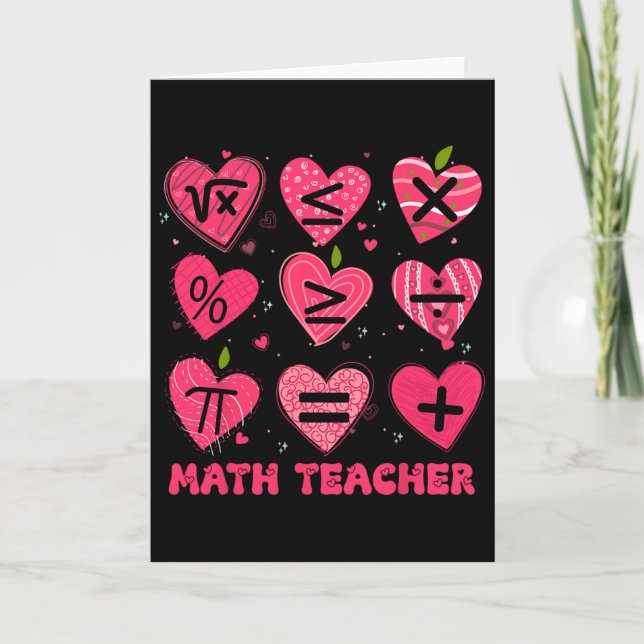Carte Math Valentine Day Teacher Math Symboles Arithmeti (Devant)