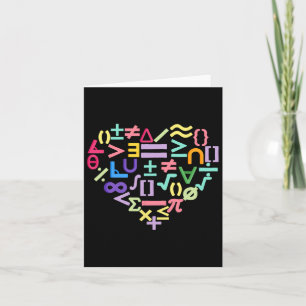Carte Mathématiques Symboles Coeur Amusant Valentines Jo