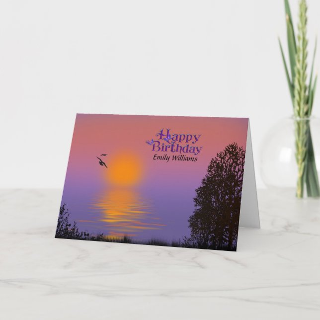 Carte Matin lever Anniversaire avec nom (Devant)