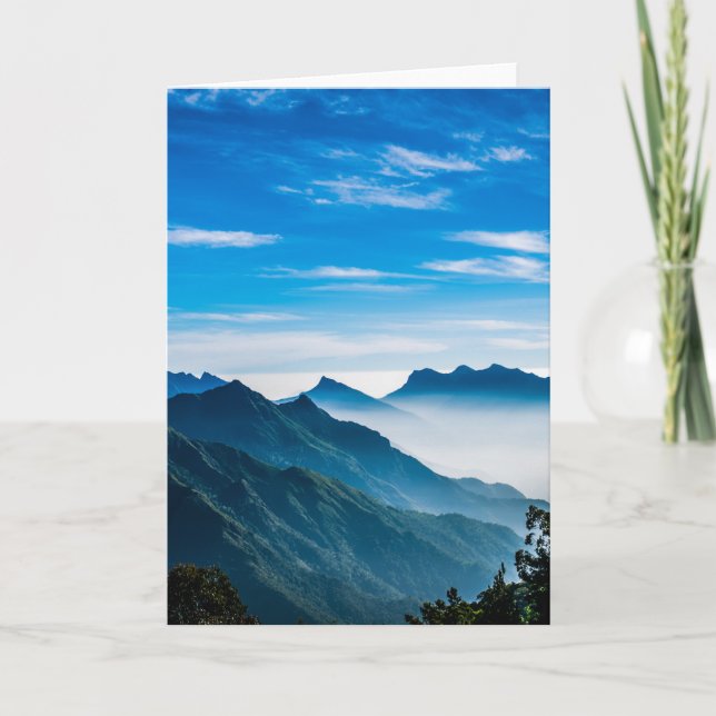 Carte Matin Montagnes Mist Paysage (Devant)