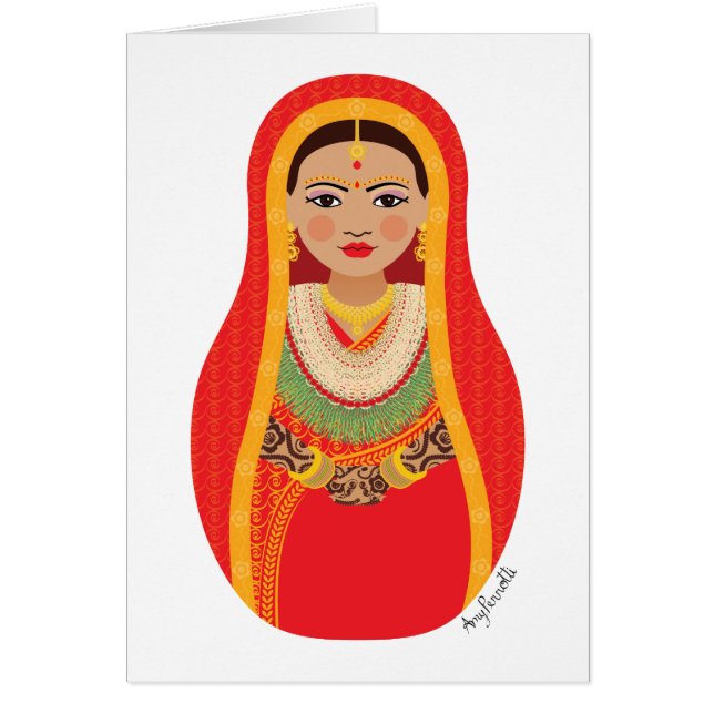 Carte Matryoshka de mariée népalaise (Devant)