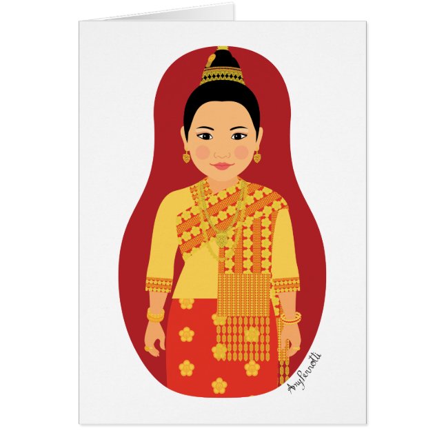Carte Matryoshka Laotian (Rouge) (Devant)