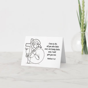 Carte Matthieu 11:28 Vous Tous Qui Travaillez L'Écriture