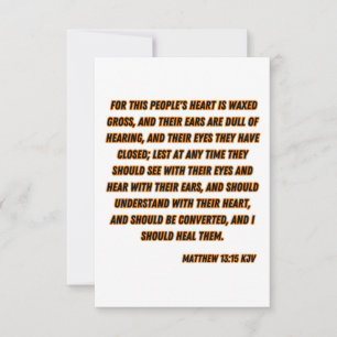 Carte Matthieu 13:15 KJV Bible Verse Salutation
