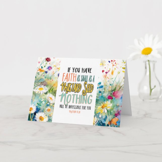 Carte Matthieu 17:20 La foi comme un Verset de la Bible  (Petite plante)