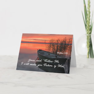 Carte Matthieu 4:19 Pêcheurs des hommes Bible chrétienne