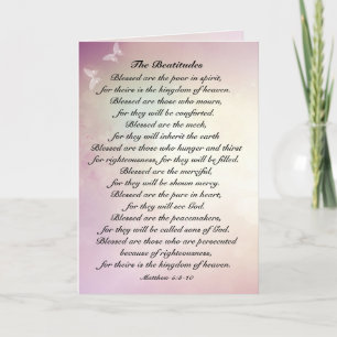 Carte Matthieu 5:3-10 Beatitudes Sermon sur le Mont