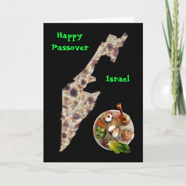 Carte Matzah Israël et plat de Seder (Devant)