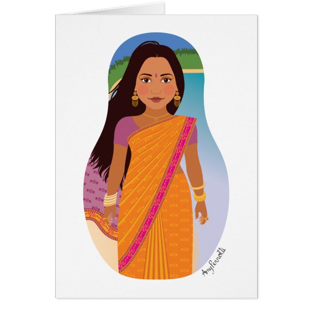 Carte mauricienne indienne Matryoshka (Devant)