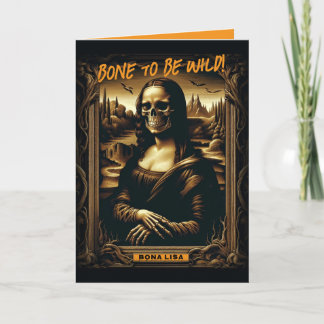 Carte Mauvais À L'Os Mona Lisa Skeleton Halloween