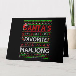 Carte Mauvais Noël Éclairage Santas Favorite Mahjong Noë