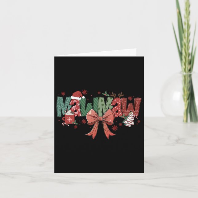 Carte Mawmaw Coquette Bow Noël Joyeux Noël Famille Ma (Devant)