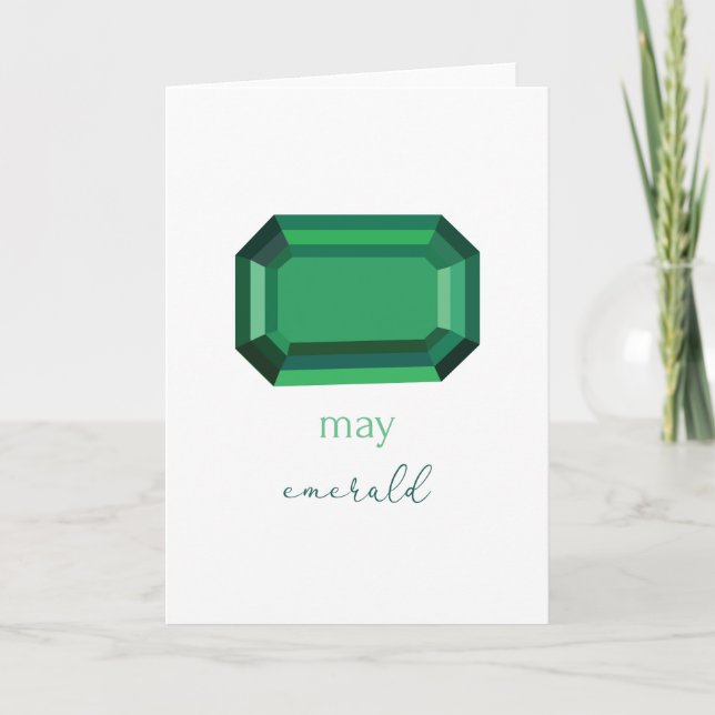 Carte May Birthstone Emerald (Devant)