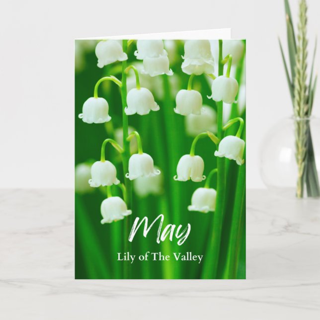 Carte May Lily of the Valley Birth Moth Flower Anniversa (Devant)