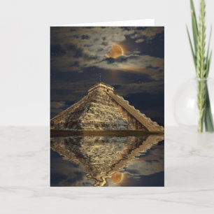 Carte Mayan Chichen Itza Temple et Moon Greeting Card
