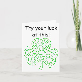 Carte Maze shamrock pour enfants St Patrick's Day
