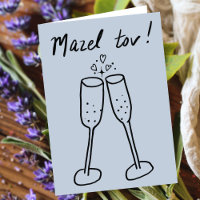 Mazel Tov Mariage Champagne Cheers Sketch Doodle