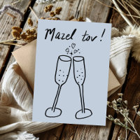 Mazel Tov Mariage Champagne Cheers Sketch Doodle
