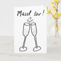 Mazel Tov Mariage Champagne Cheers Sketch Doodle
