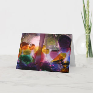 Carte Mazout en verre multicolore