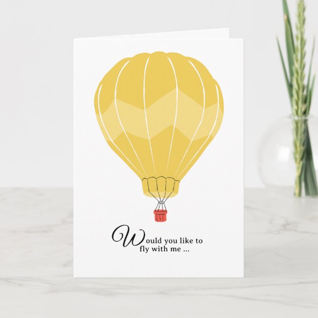Carte Me marie-tu volée avec mon ballon à air chaud (Devant)