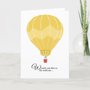 Carte Me marie-tu volée avec mon ballon à air chaud