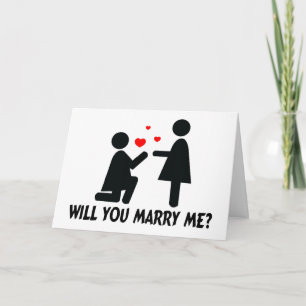 Carte Me Marieras-Tu Femme Et Femme Au Genou Entraîné