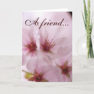 Carte Meaningful Pink Sakura Flower Friendship Card