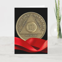 Médaille AA 40 ans Joyeux Anniversaire Ruban Rouge