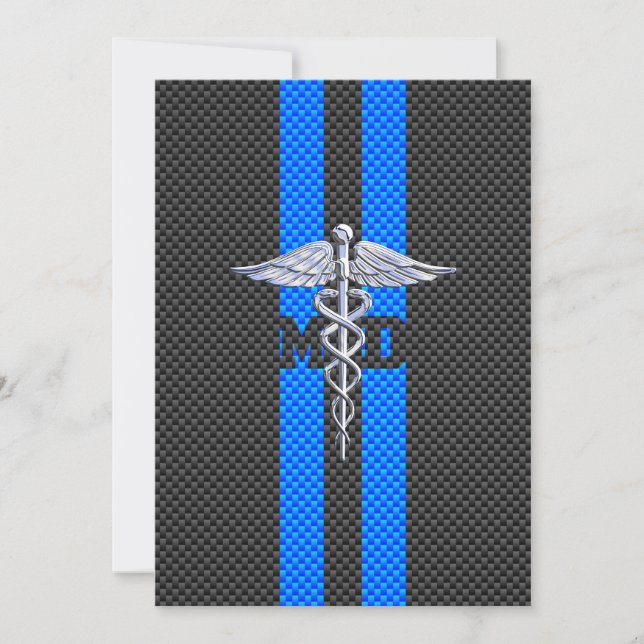 Carte Médecin Médicale MD Caduceus sur l'impression de f (Devant)