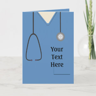 Carte Médicale Scrubs Infirmière Docteur Blue Custom