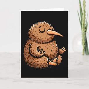 Carte Méditation Kiwi Oiseau Pose de Yoga Animal Relaxan