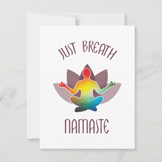 Carte Méditation Namaste Fleur de Lotus Yoga Pose Spirit (Devant)