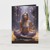 Méditer Yoga Girl, Cristaux Améthyste Anniversaire