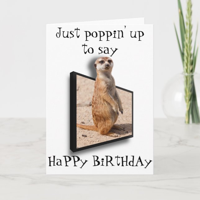 Carte Meerkat 3D | Juste pour dire... Toute occasion (Devant)