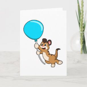 Carte Meerkat avec ballon