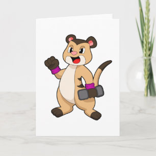 Carte Meerkat avec Dumbbell