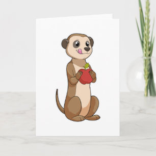 Carte Meerkat avec pomme