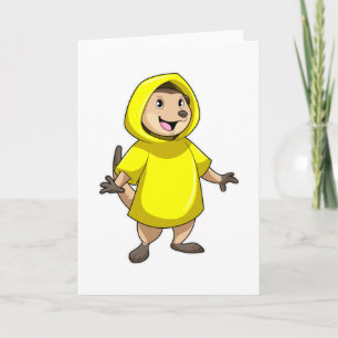 Carte Meerkat avec Raincoat